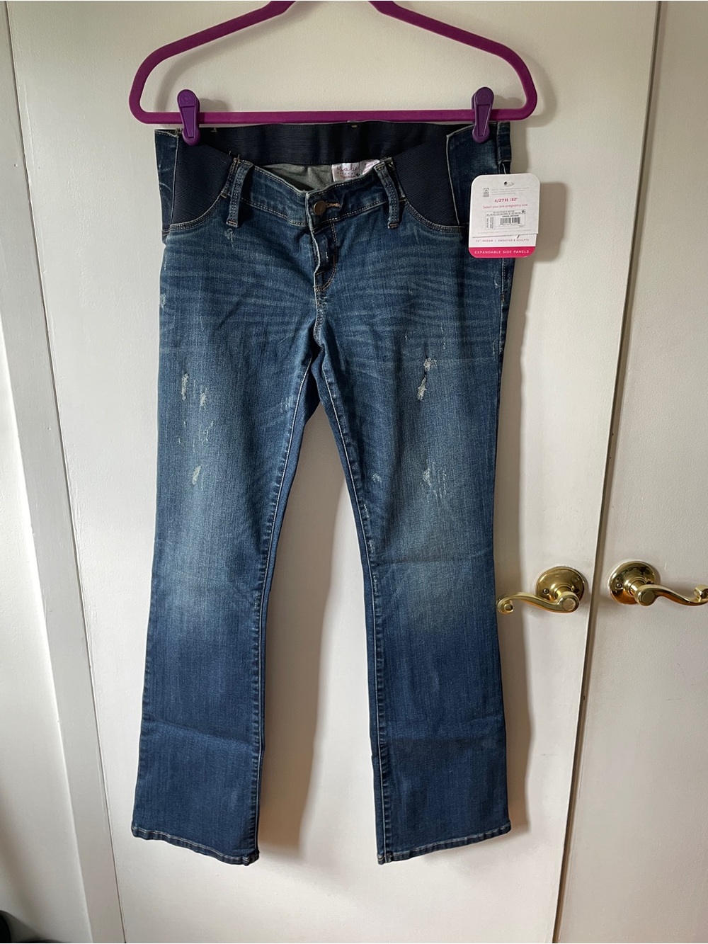 Maternity Skinny Bootcut Jeans with Stretch Panel